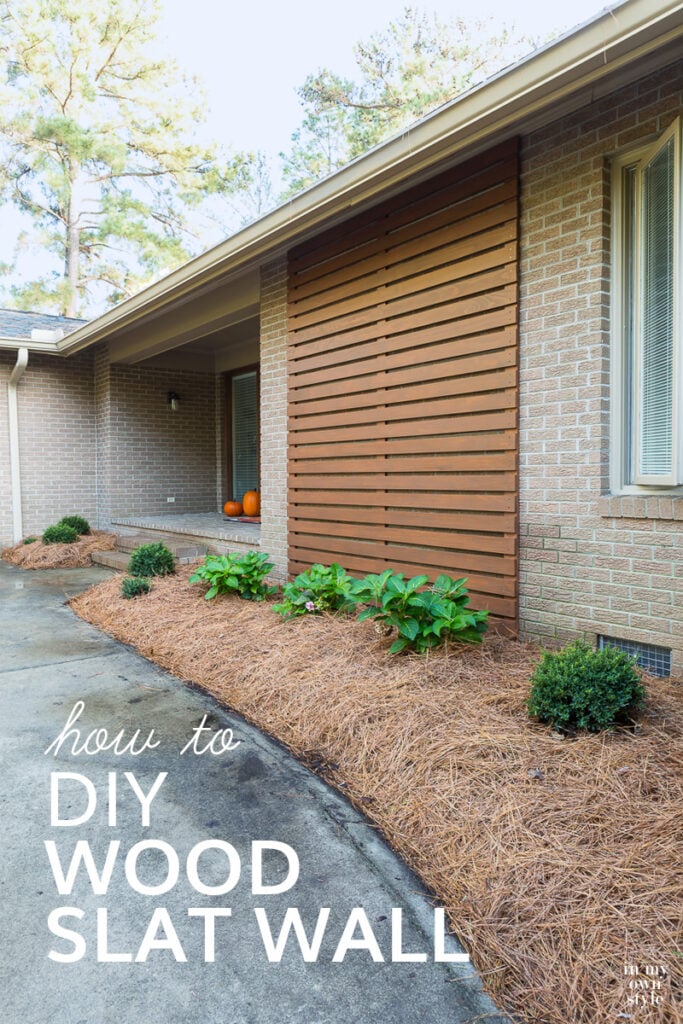 How to make a wood slat wall on an exterior brick wall.