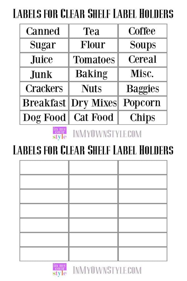 Pantry-Shelf-Labels Free Printable
