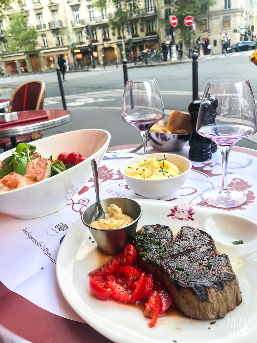 Eating at a cafe in St.Germain Paris