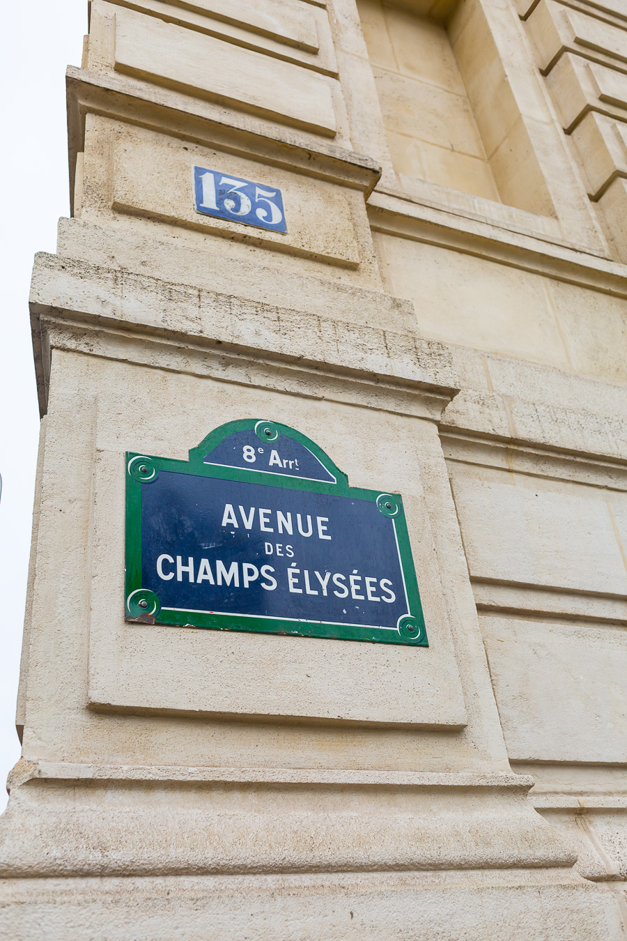 Enamel street sign for the Avenue Des Champs Elyseees