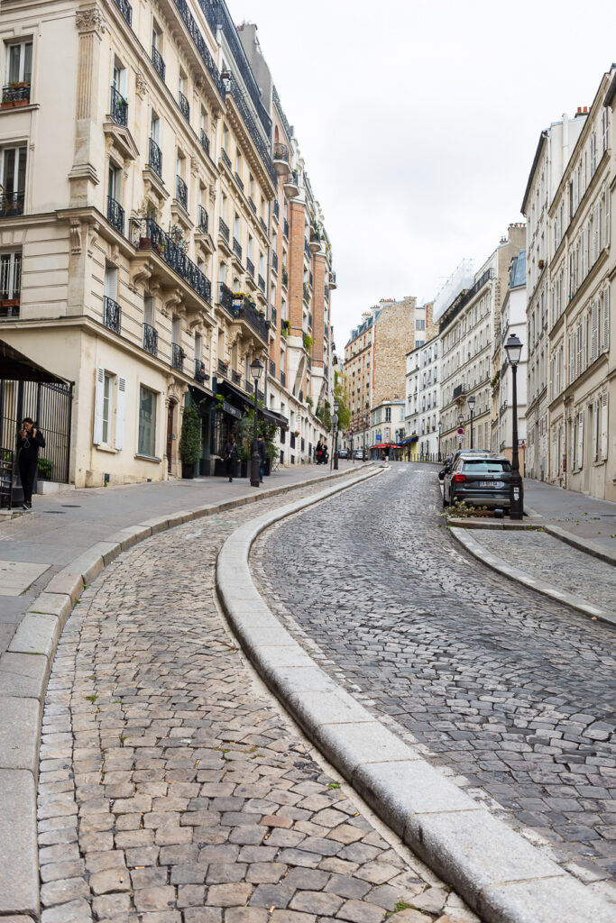 A cobblestone street in Paris
