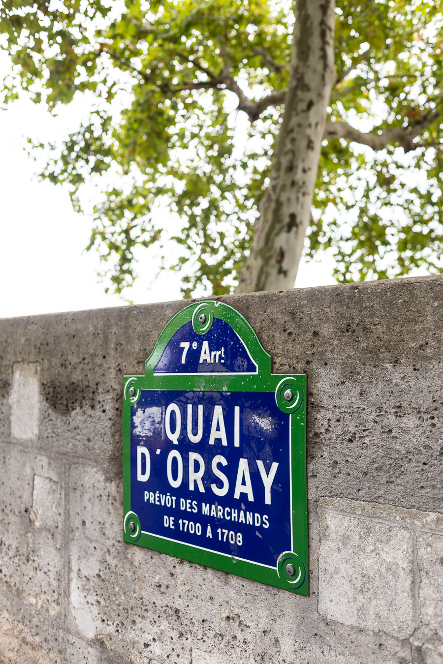 Enamel sign for Quai D'Orsay