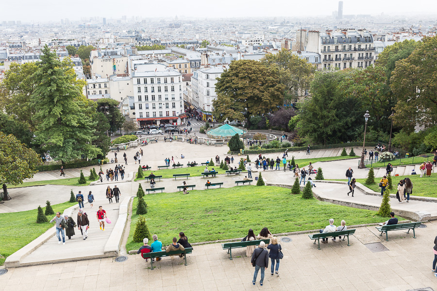 Looking down into Paris from Sacré-Cœur