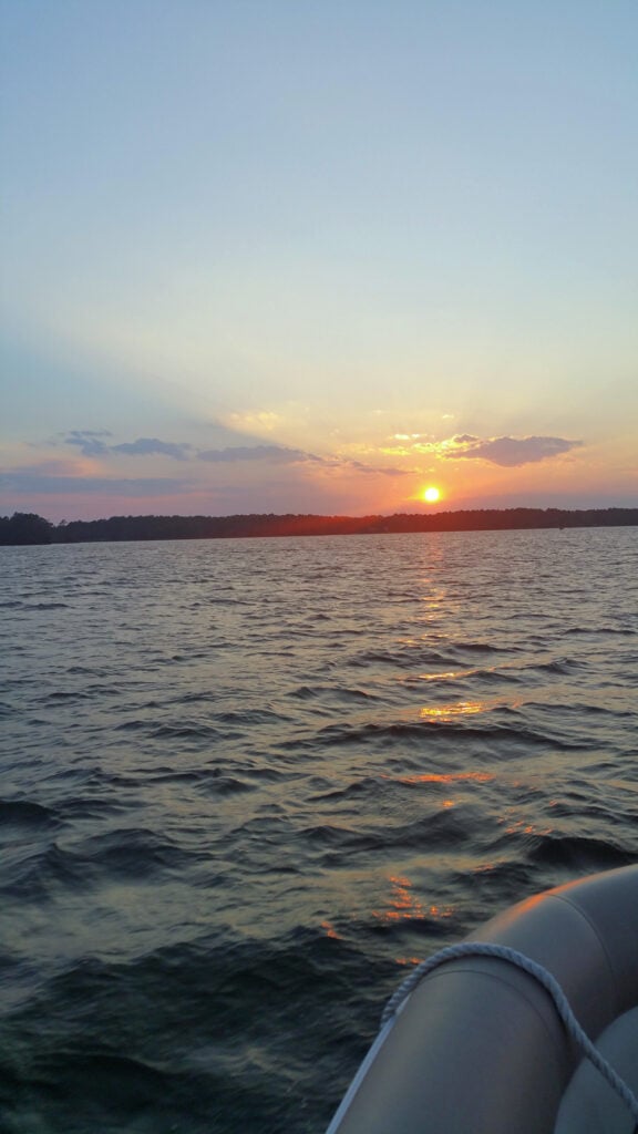 sunset on lake