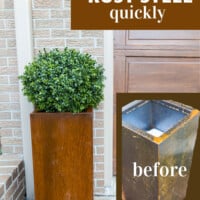 How to rust a metal outdoor planter quickly
