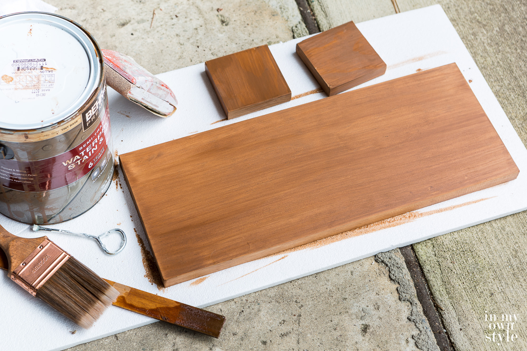 Supplies needed to make an address plaque for a house.