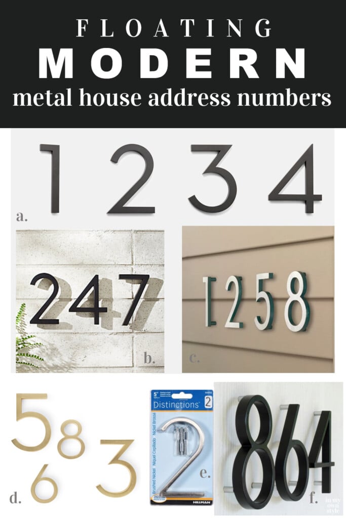 Where to buy floating modern metal house address numbers