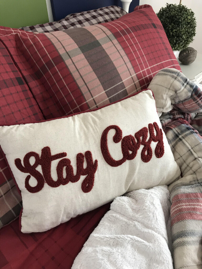 Flannel sheets comforter pillow and fleece throw from CuddlDuds