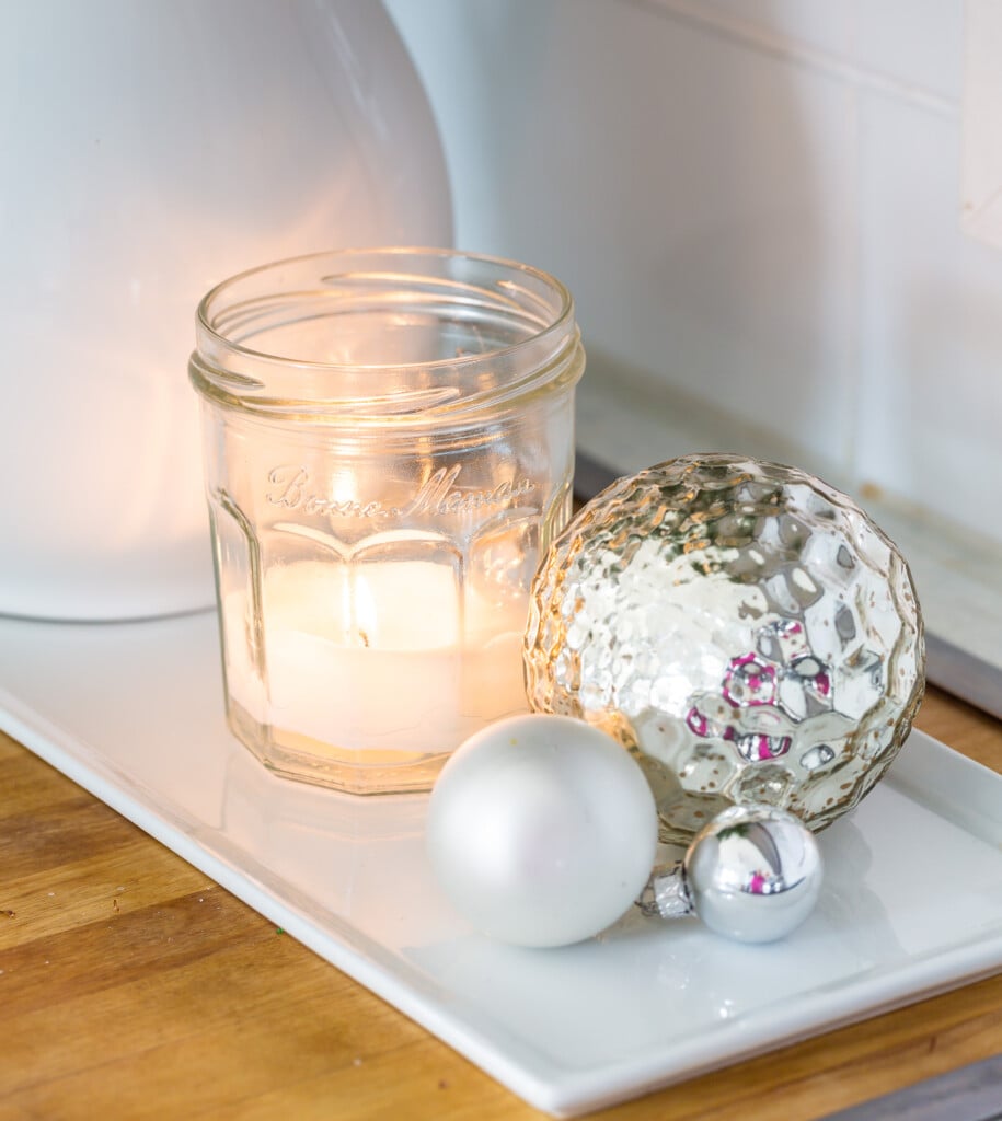 Easy to create Christmas decor for a table or counter.