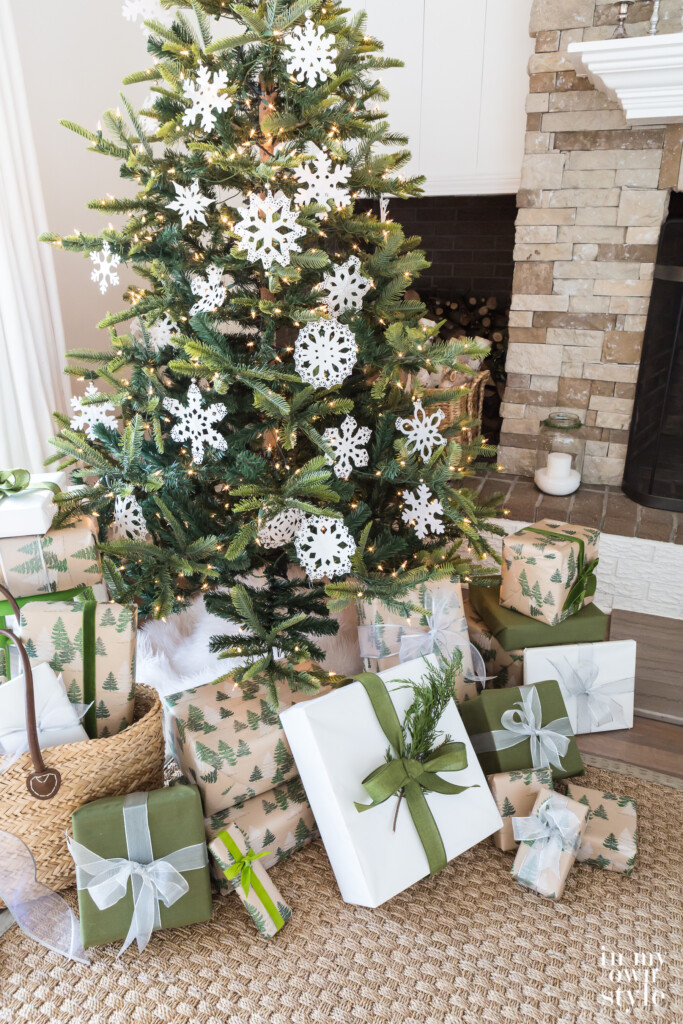 easy paper snowflakes to make using paper doilies. They make festive Christmas tree ornaments.