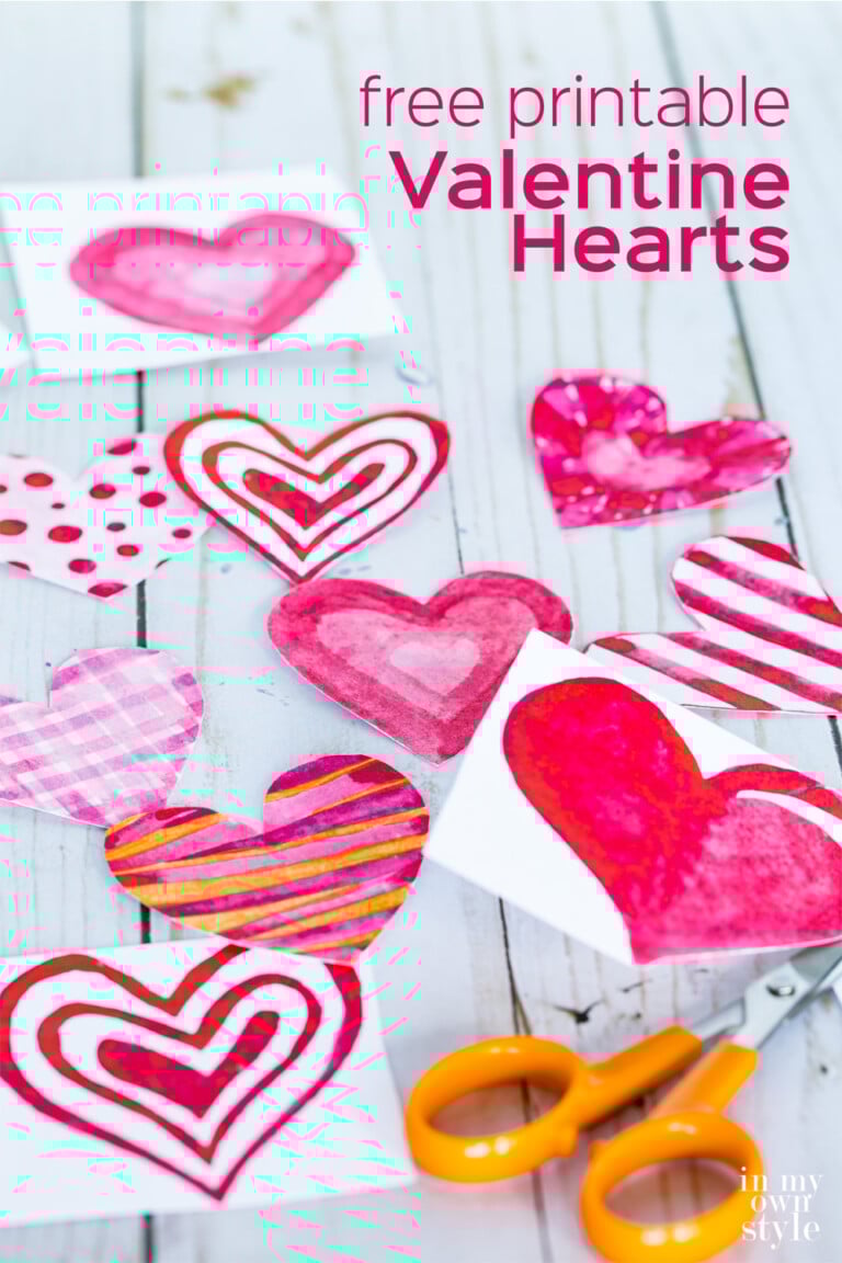 Free Printable Valentine Hearts to craft and decorate.