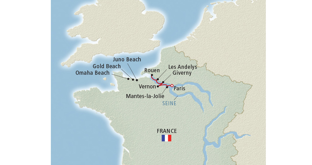 Map-of-Port-Stops-on-Paris-to-Heart-of-Normandy-Viking-Cruise