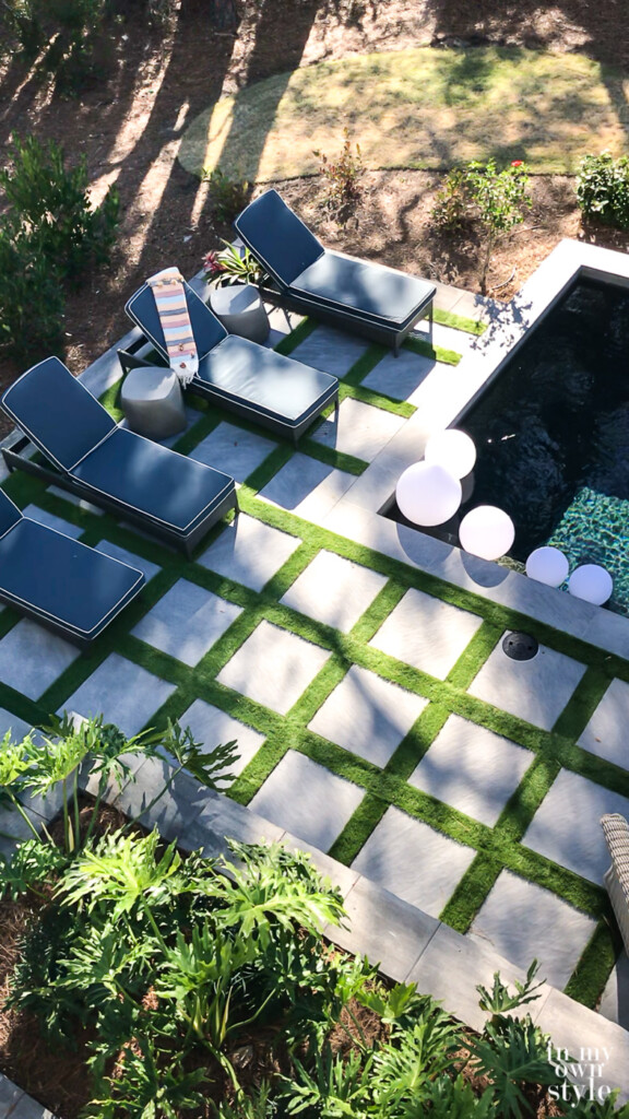 Looking down at the pool and backyard at the HGTV Dream Home in Hilton Head