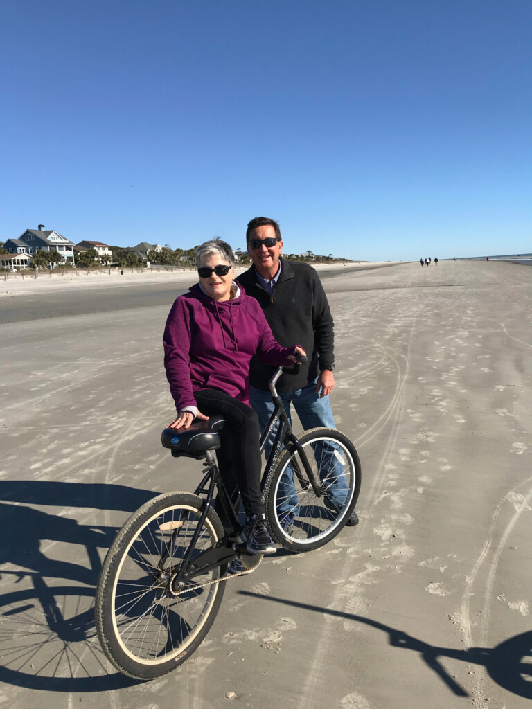 Riding bikes on the beach at Hilton Head Island, SC