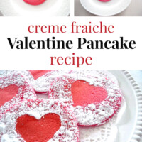 Creme Fraiche Valentine's Day breakfast pancake recipe.