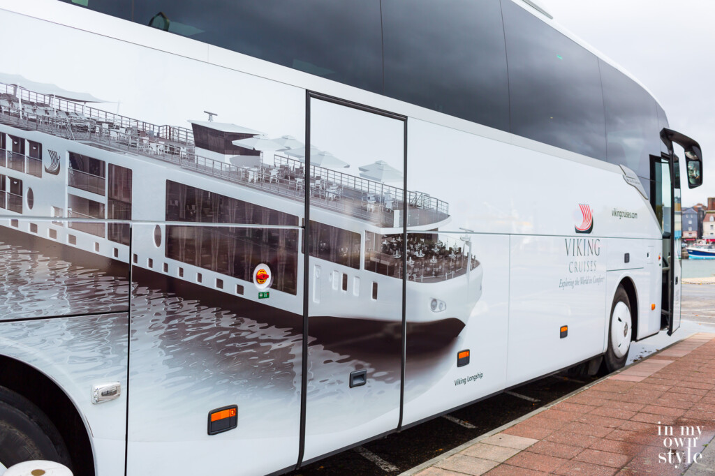 Viking River Cruise buses that take passenger's on day excursions off the ship.