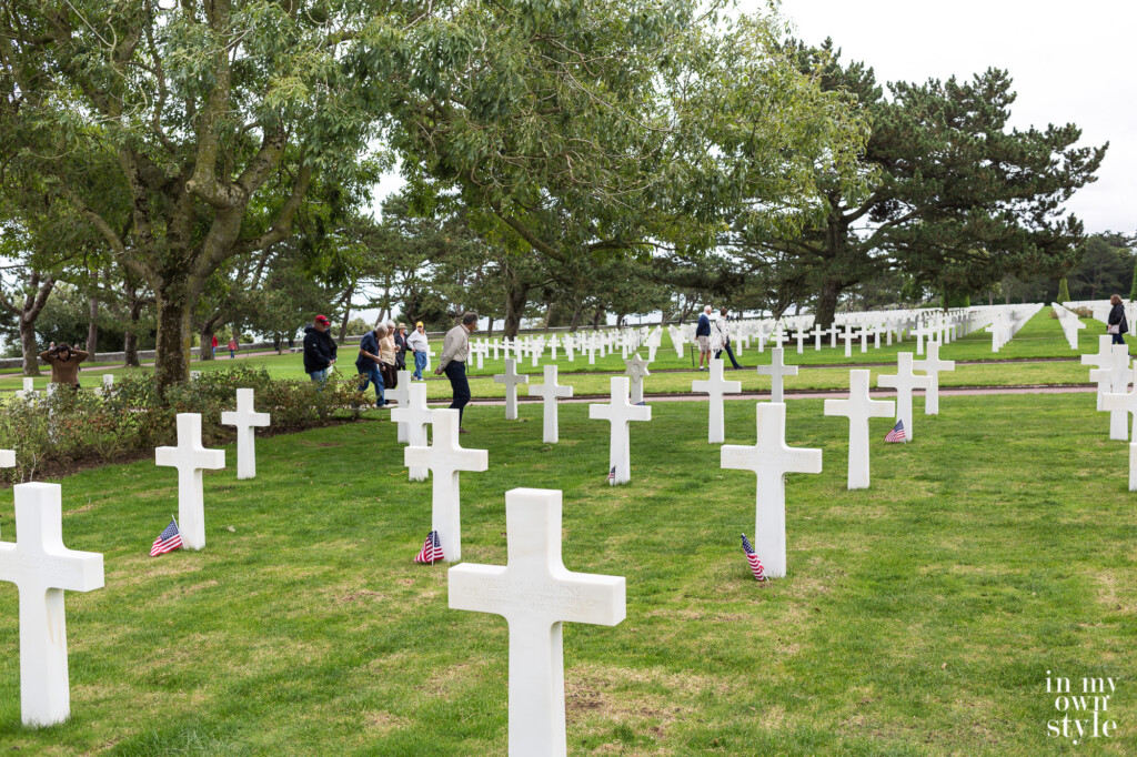 9400 white crosses at the Normandy American Cemetery.