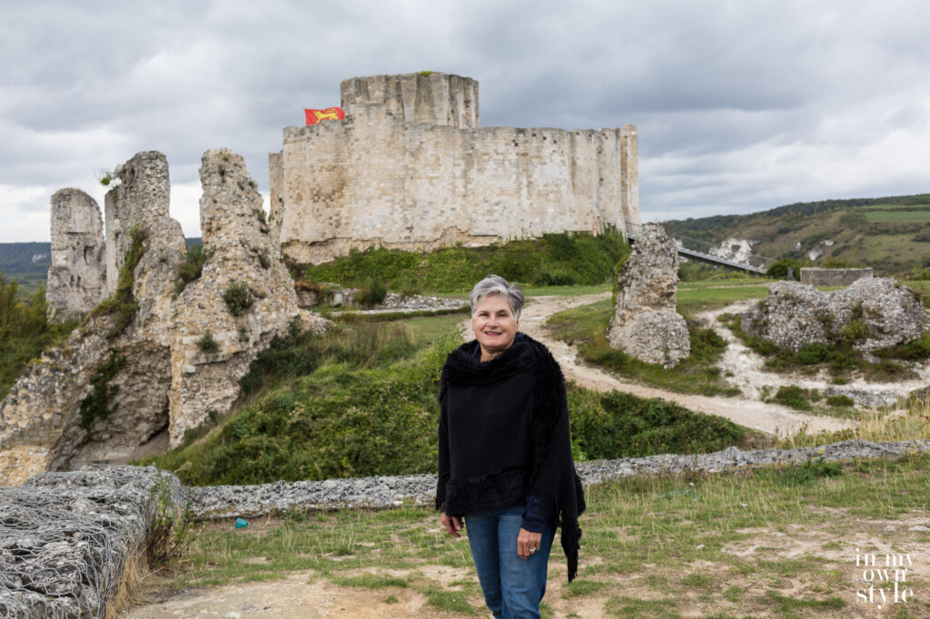 Diane of In My Own Style by the ruins of the Chateau Gaillard