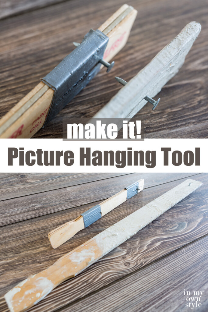 Making one of these DIY picture hanging tools will make it easy to hang a level gallery wall.
