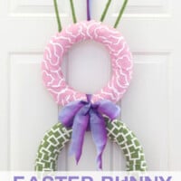 Easter Bunny Door Wreath in Pink and Green