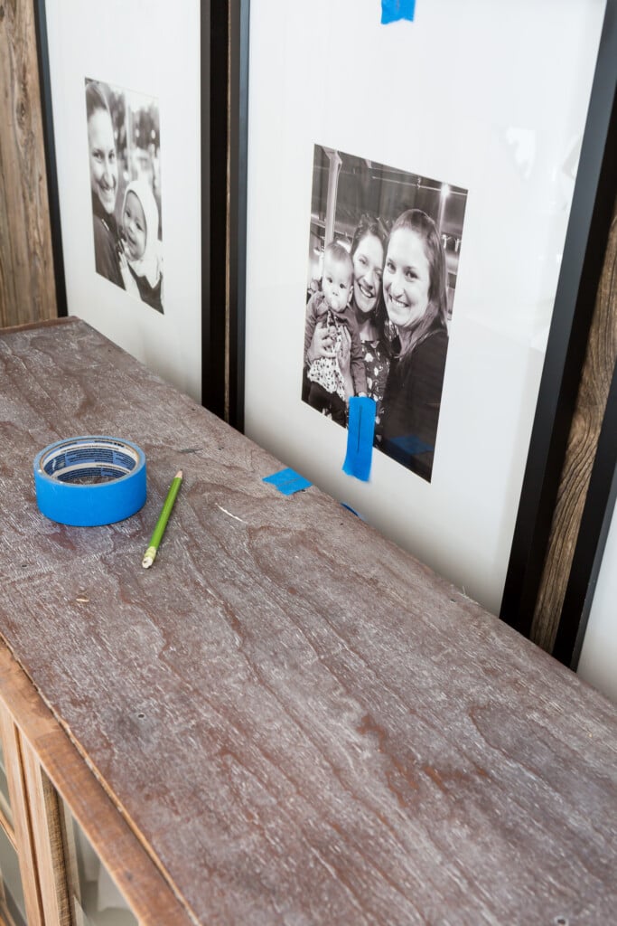 How to hang a grid style gallery wall without the need of a laser level.