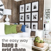 Easy measuring to hang a grid style gallery wall without the need of a laser level.