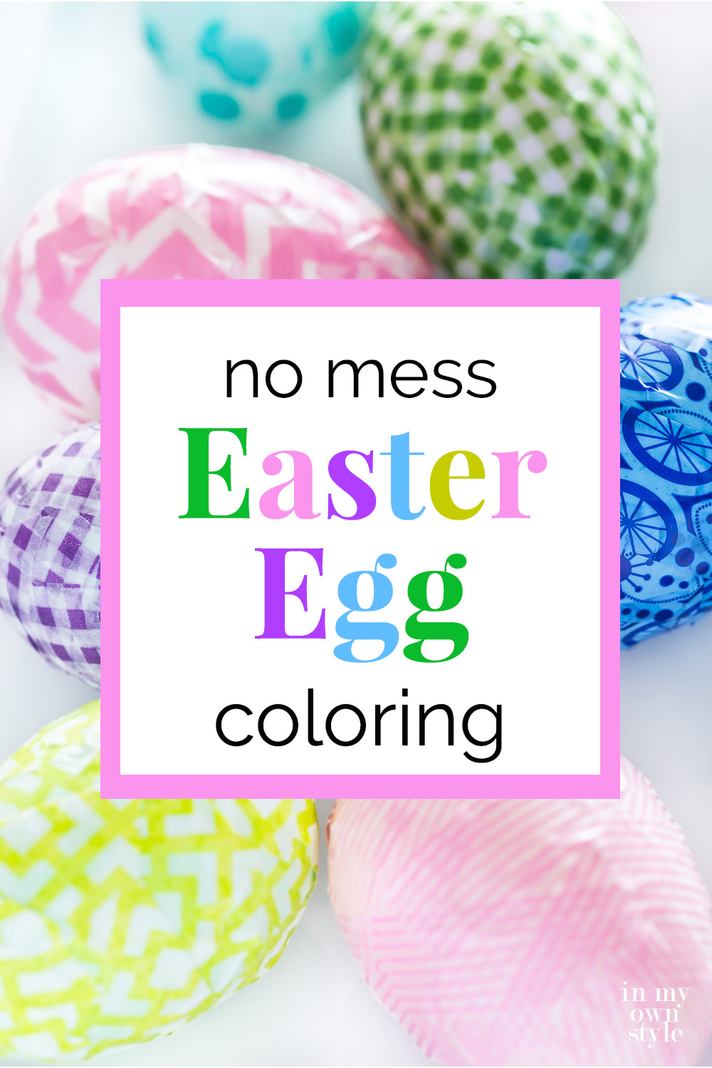 Colorful Washi tape wrapped Easter Eggs
