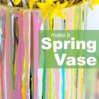 Painted in multi colors glass vase