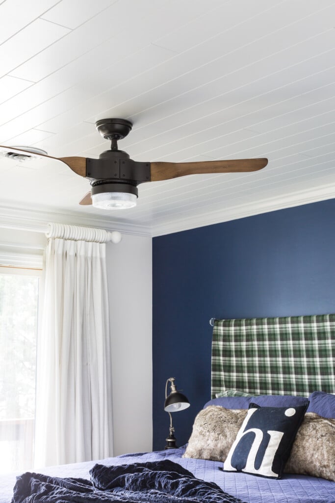 After photo of Popcorn ceiling cover DIY idea