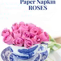 How to make paper napkin roses in minutes.