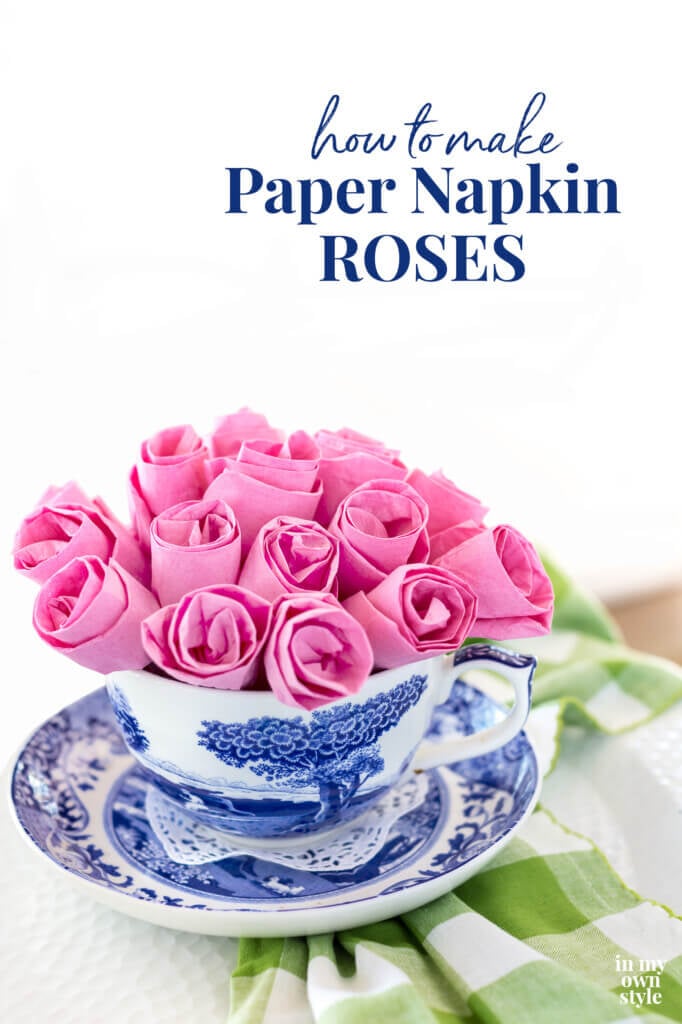 How to make paper napkin roses in minutes.