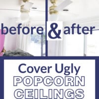 Before and After Popcorn Ceiling Makeover