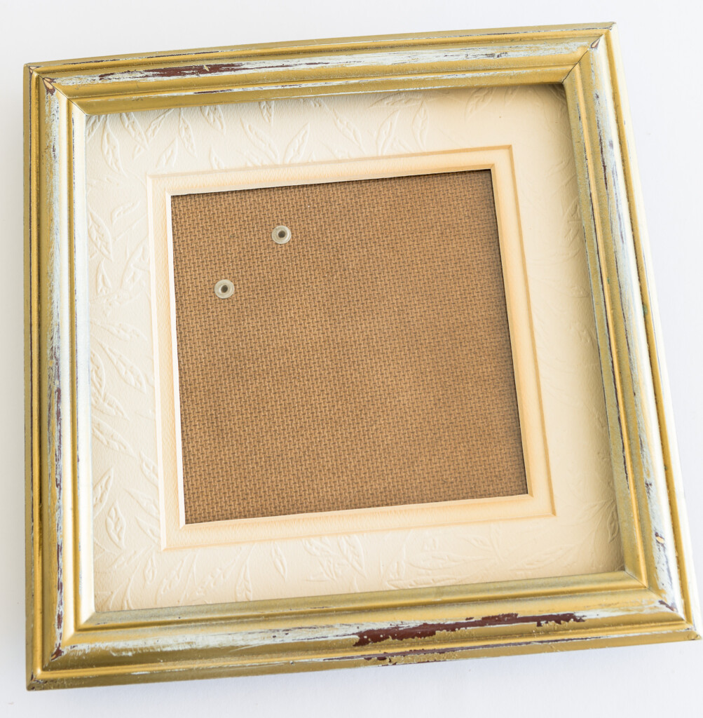 Old gold painted photo frame before makeover