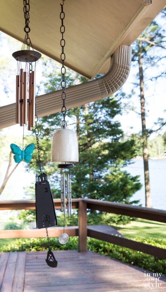 How to hang wind chimes on a patio, deck or porch.