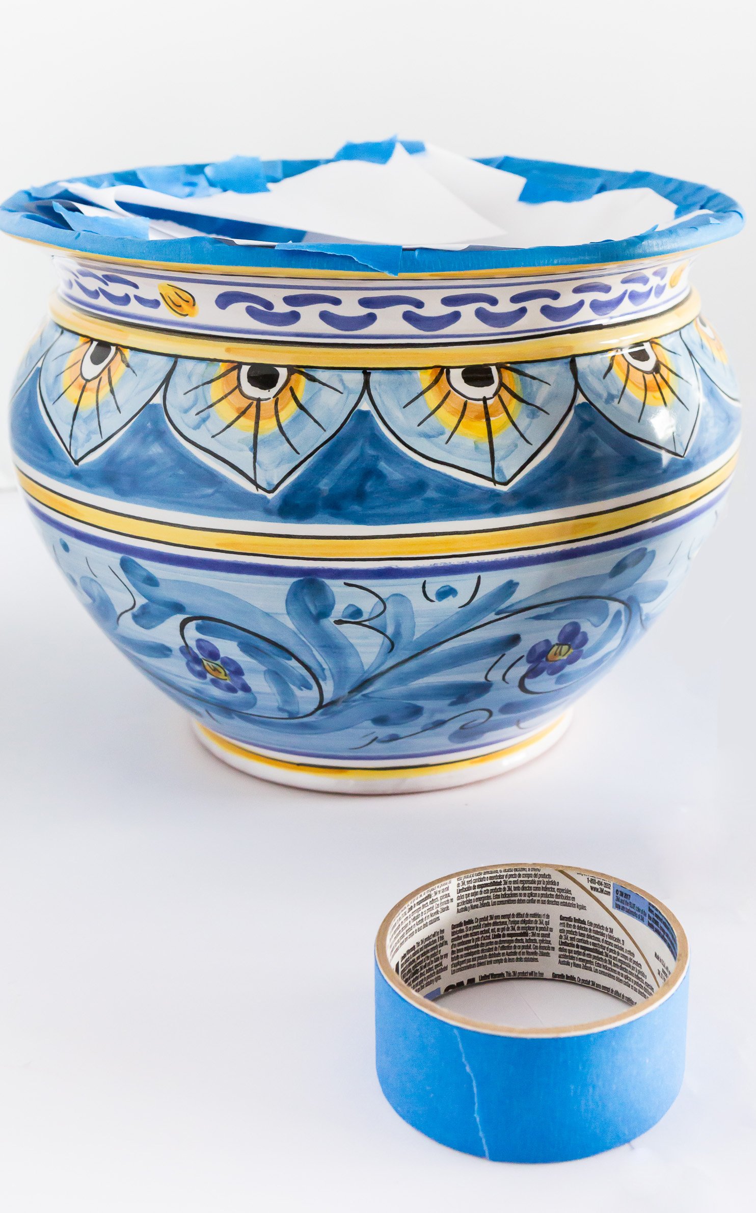 How you should prep a ceramic item before spray painting.