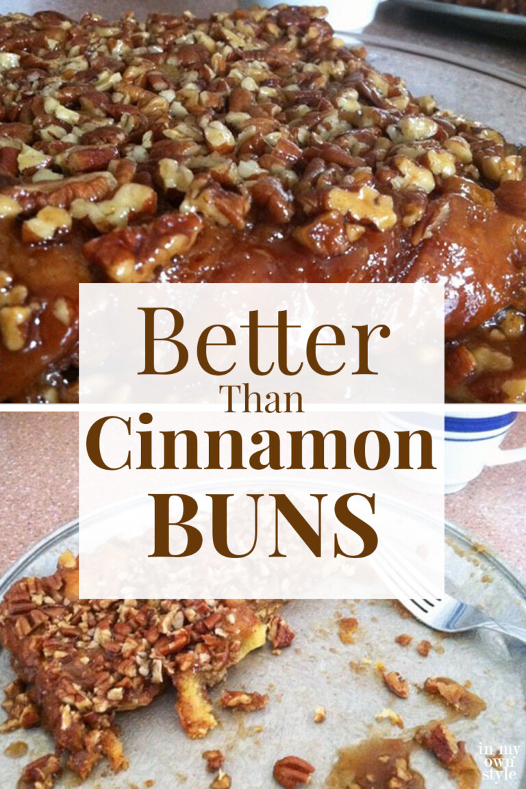 Image graphic of just out of the oven buns with an overlay of text that says Better Than Cinnamon Buns.