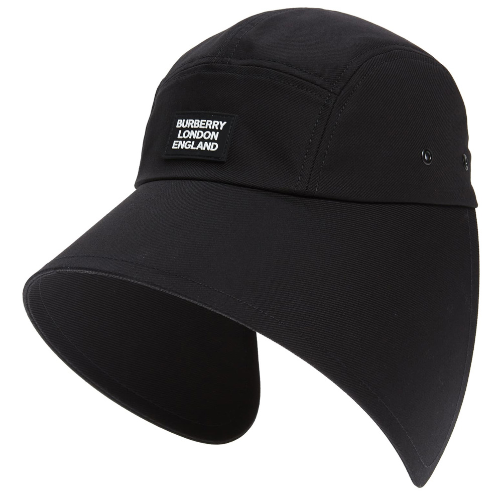 Black Burberry flap hat