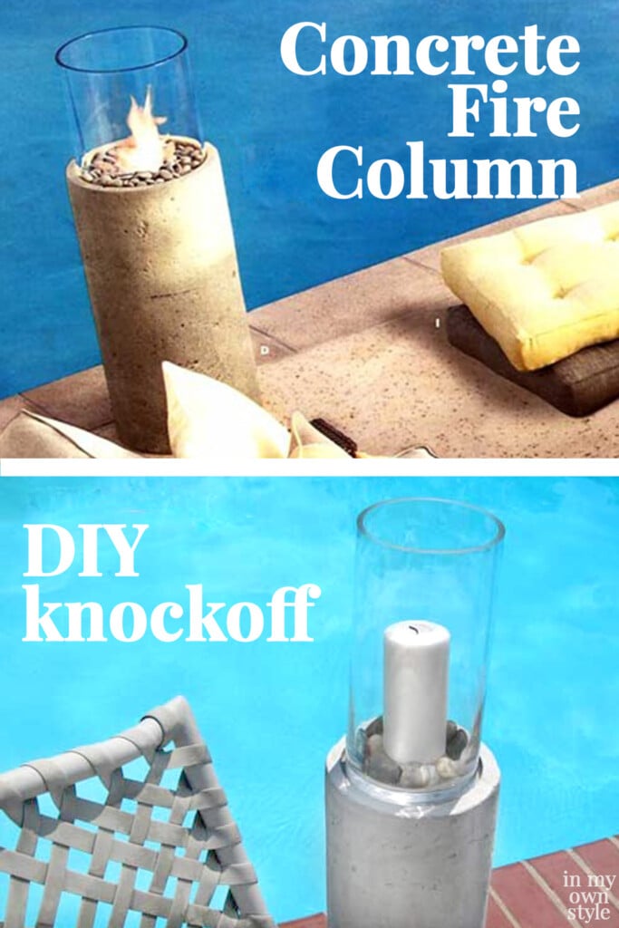 Concrete Fire Column DIY Outdoor Lighting