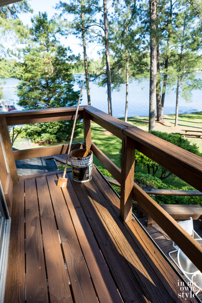 Upper deck on house getting stained.