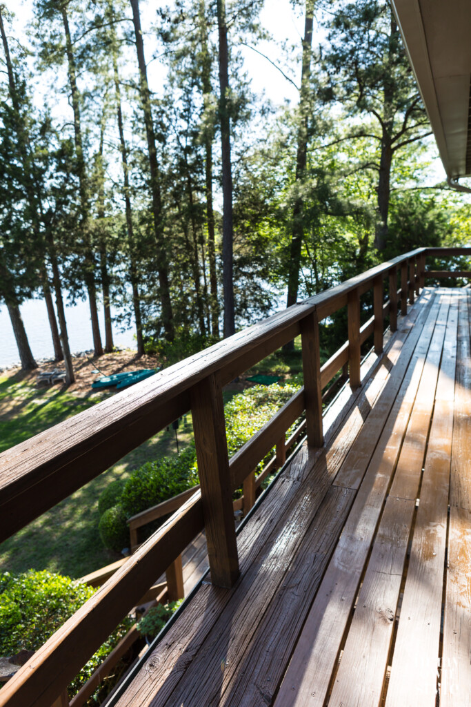 After photo showing stained wood deck.
