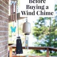 3 different sounding Wind Chimes Hanging On a Porch