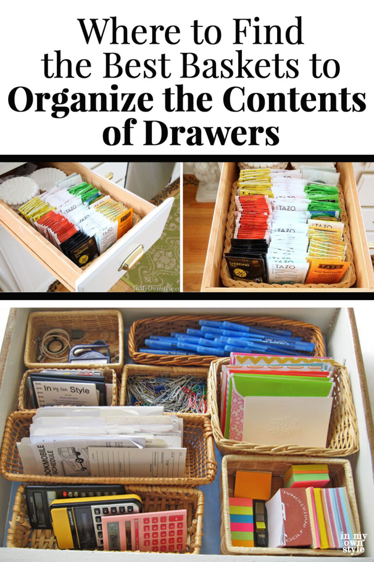 How to use small baskets to organize the contents of drawers.
