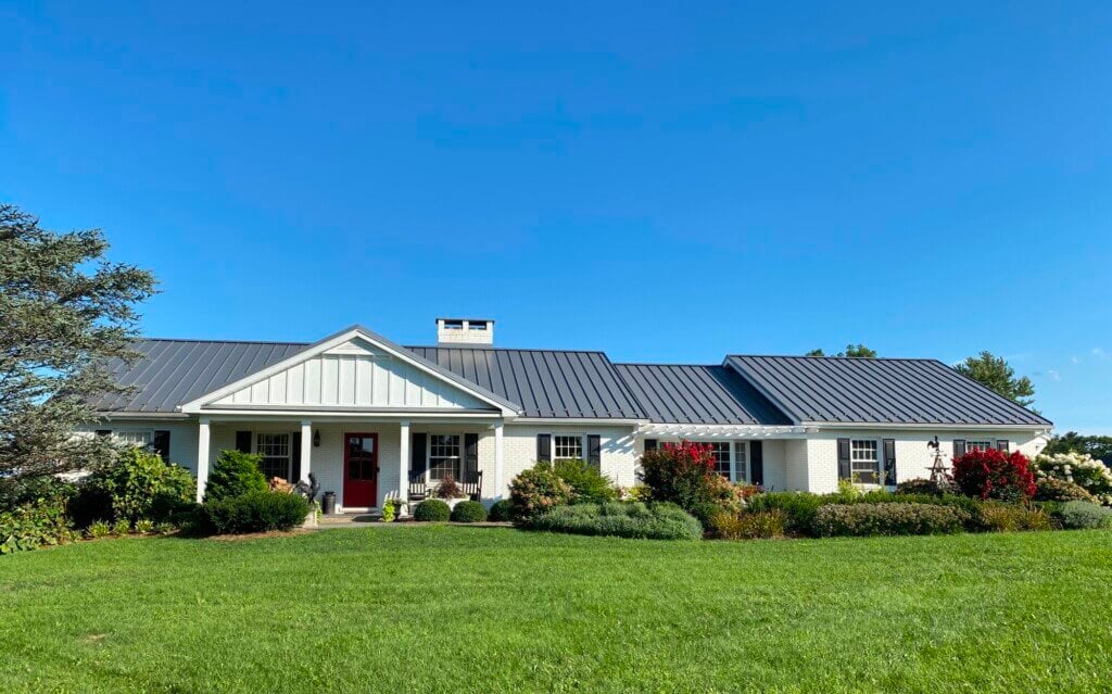 Front exterior fo Ranch house after makeover.