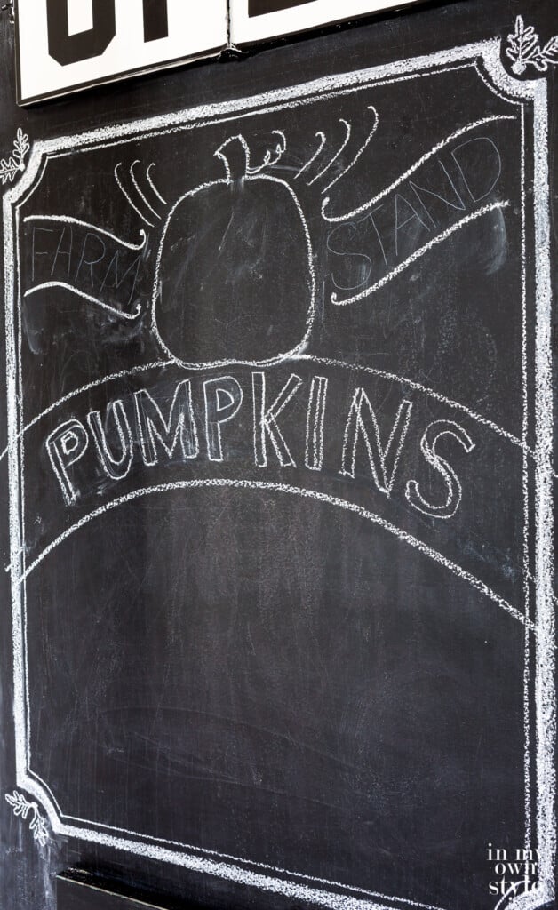 First sketch of chalkboard art on chalkboard.