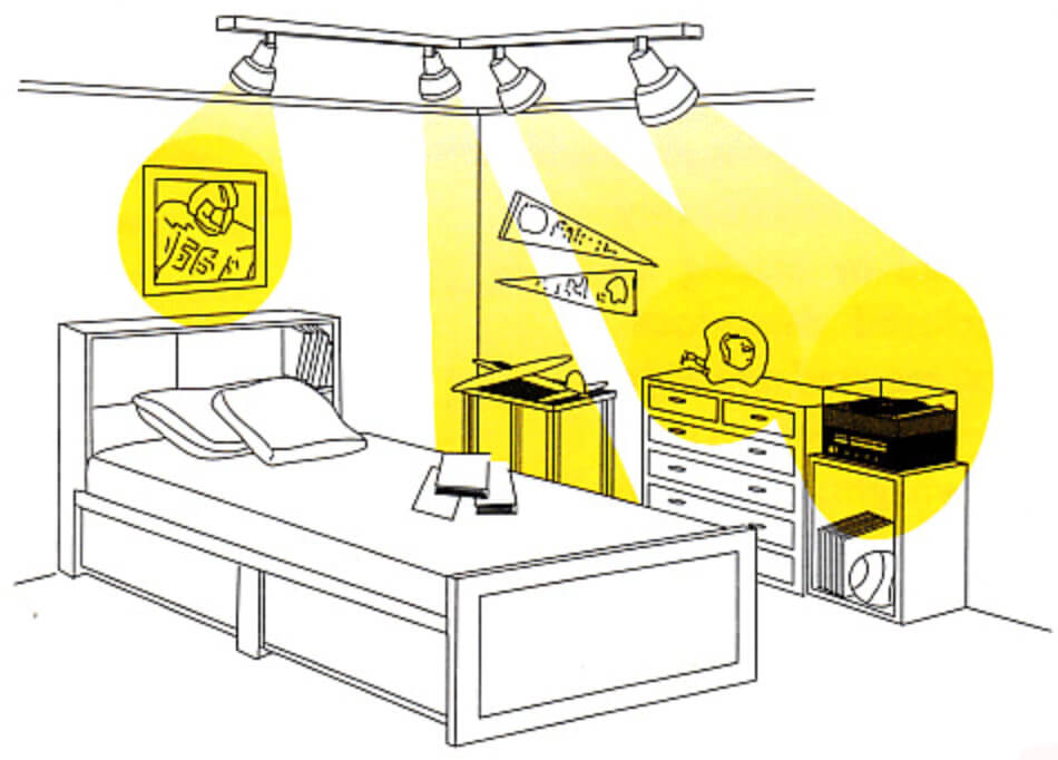 Children's rooms lighting idea illustration