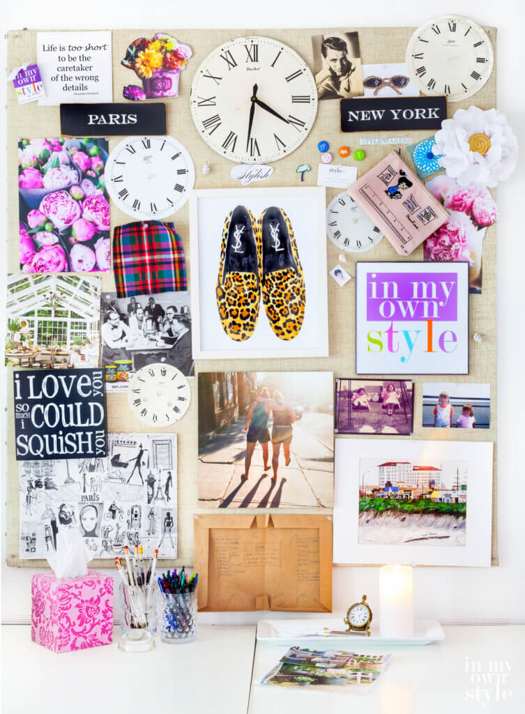 In My Own Styles office memo board.