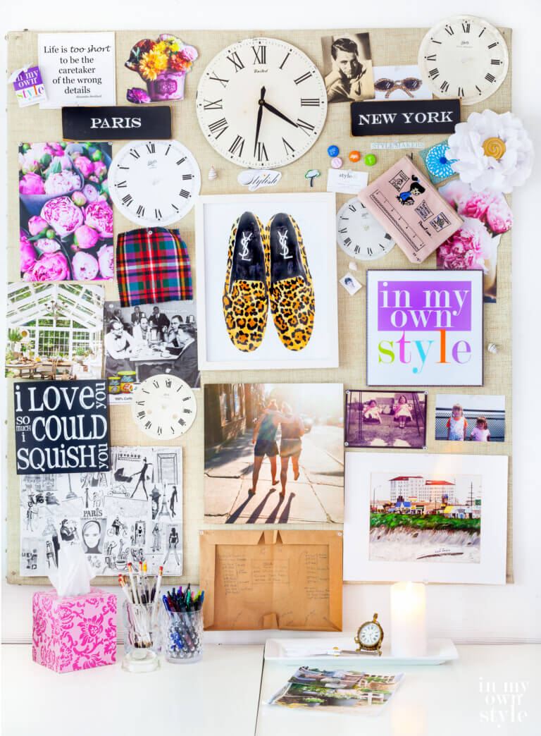 In My Own Styles office memo board.