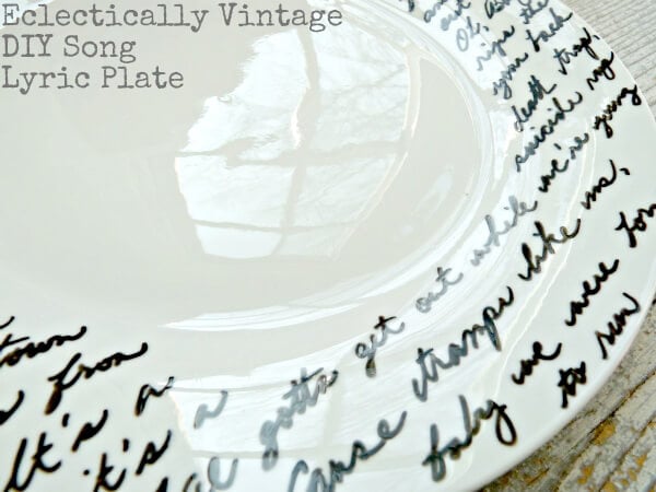 diy music lyric plate