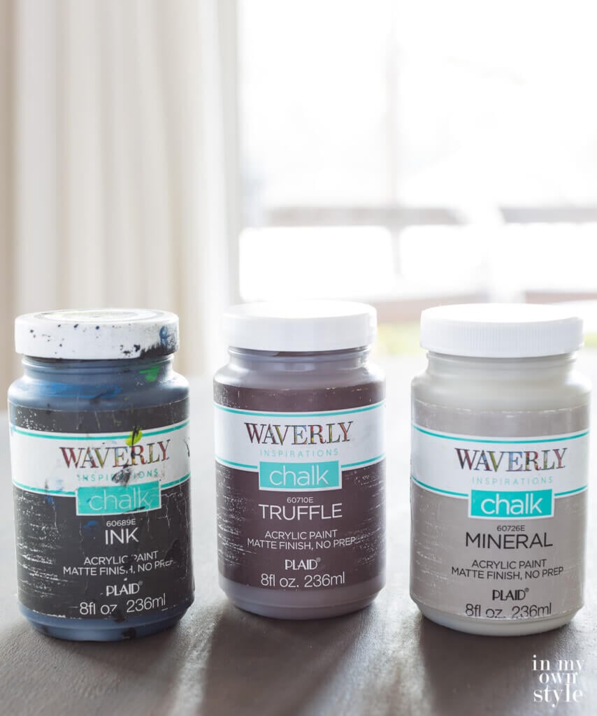 Waverly Inspirations Chalk paint colors used to create Faux Zinc.