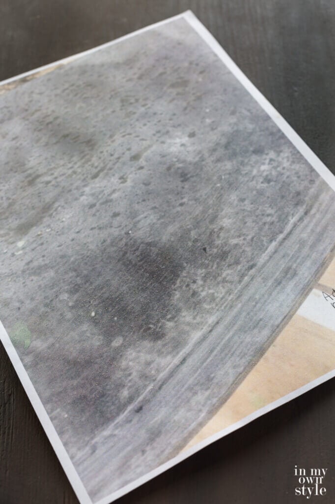Inspiration photo from Pinterest showing faux zinc